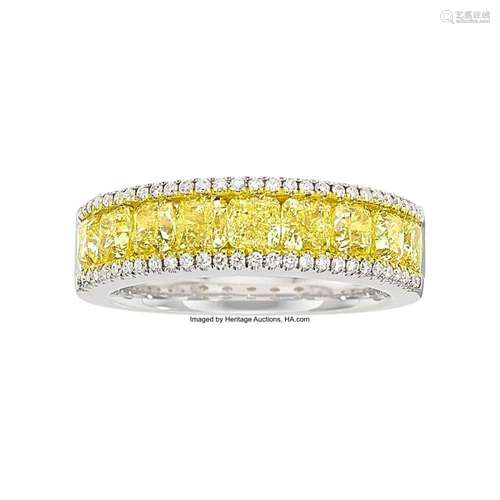 Diamond, Colored Diamond, White Gold Ring Stones: Cushion-sh...