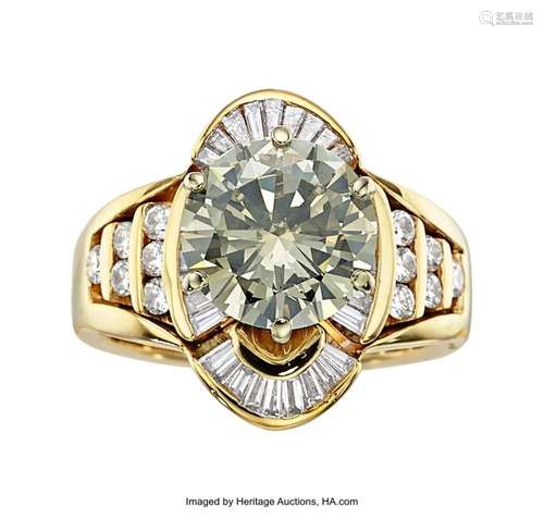 Fancy Gray Diamond, Diamond, Gold Ring Stones: Round brillia...