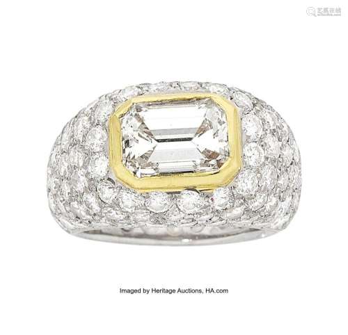 Diamond, Gold Eternity Ring Stone: Emerald-cut diamond weigh...