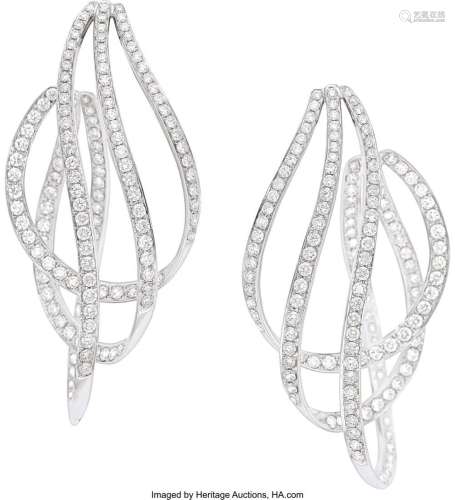 Diamond, White Gold Earrings Stones: Full-cut diamonds weigh...
