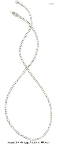 Diamond, White Gold Necklace Stones: Full-cut diamonds weigh...