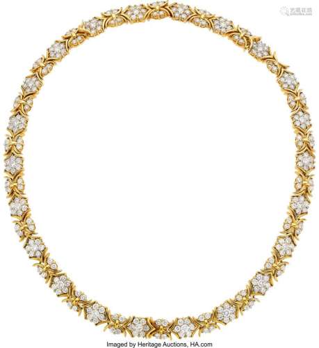 Diamond, Gold Convertible Necklace Stones: Full-cut diamonds...