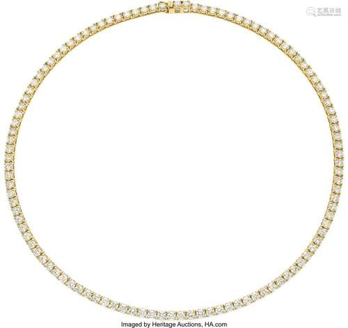 Diamond, Gold Necklace Stones: Full-cut diamonds weighing a ...