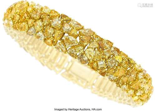 Colored Diamond, Gold Bracelet Stones: Pear, oval, marquise ...