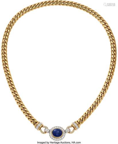 Diamond, Sapphire, Gold Convertible Necklace Stones: Sapphir...