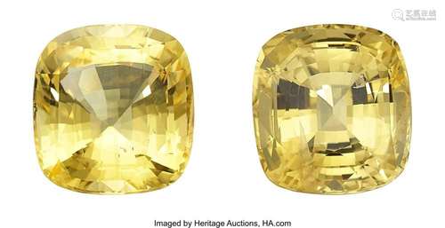 16.80 ctw Yellow Sapphires Shape: Cushion Weight: 7.98 carat...