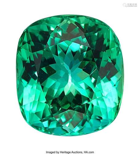 14.10 ct Tourmaline Shape: Cushion Color: Greenish-Blue Meas...