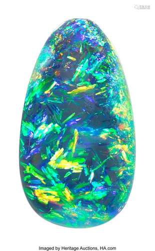 13.12 ct Black Opal Shape: Double cabochon Measurements: 21....