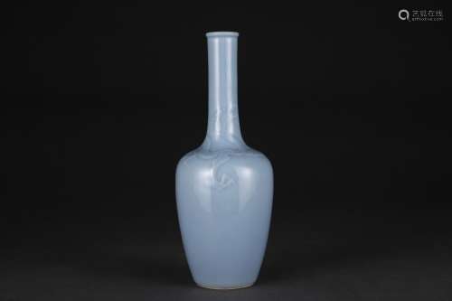Blue-glazed engraved dragon pattern bile bottle