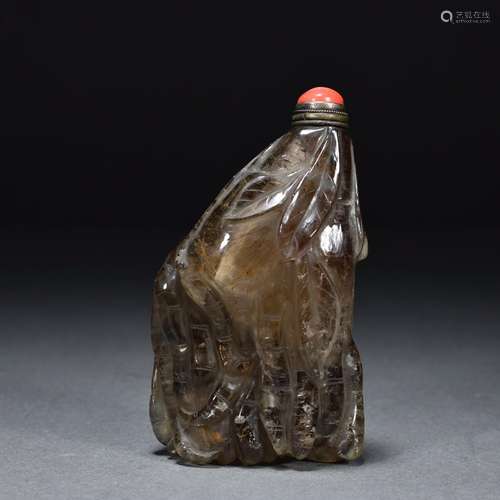 Citrine Carved Bergamot Snuff Bottle