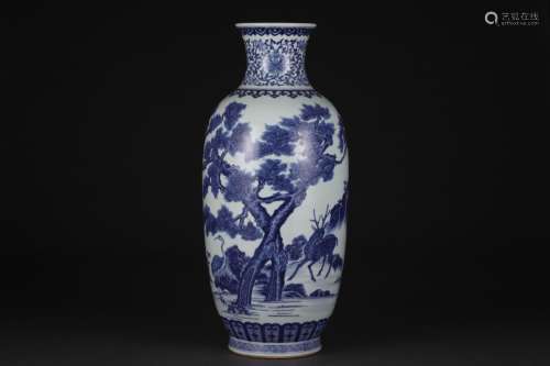 blue and white animal pattern bottle