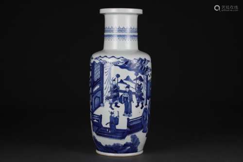 Blue and white character mallet bottle