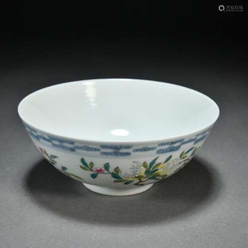 Pastel multi-child multi-fu multi-shou pattern bowl