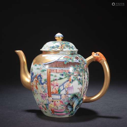 Enamel colored baby teapot