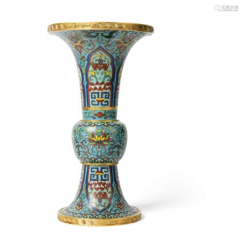 LARGE CLOISONNÉ ENAMEL 'GU' VASE QING DYNASTY, 18TH CENTURY