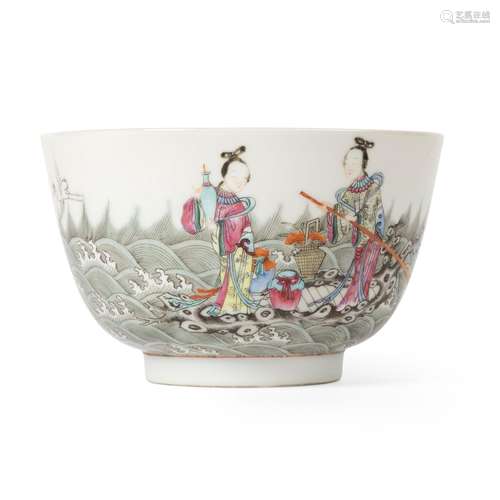 FAMILLE ROSE 'IMMORTALS' BOWL QING DYNASTY, QIANLONG MARK, 1...