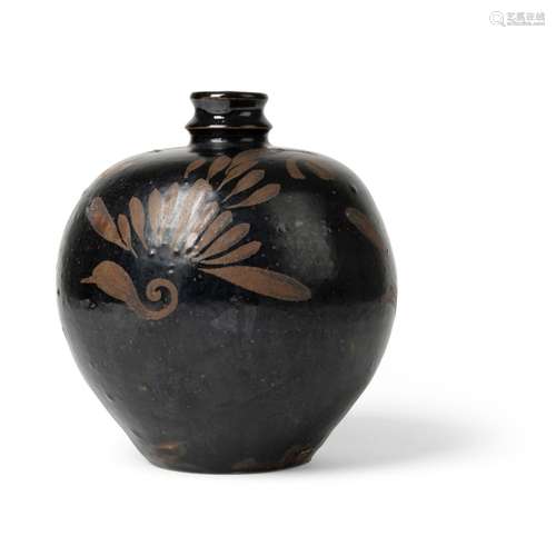 HENAN RUSSET-PAINTED BLACK-GLAZED JAR NORTHERN SONG TO JIN D...