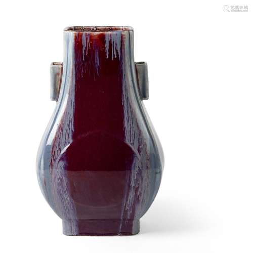 FLAMBÉ-GLAZED ARROW VASE, FANGHU QING DYNASTY, TONGZHI MARK,...