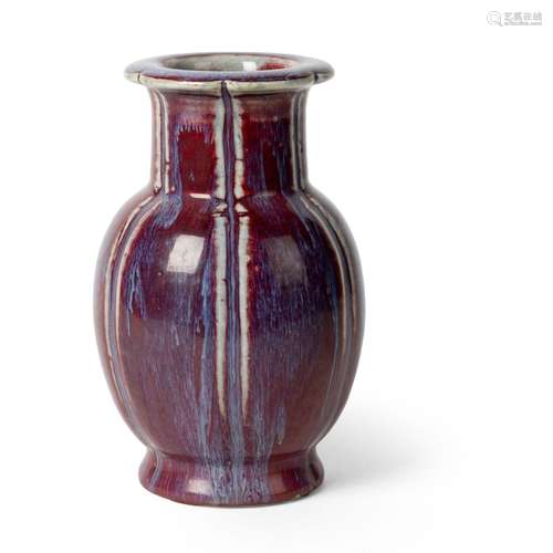 FLAMBÉ-GLAZED 'POMEGRANATE' LOBED VASE QING DYNASTY, QIANLON...