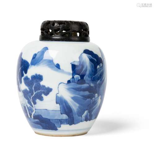 BLUE AND WHITE GINGER JAR QING DYNASTY, 17TH CENTURY