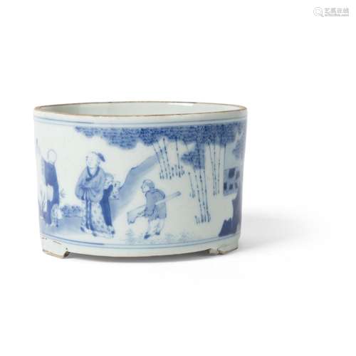 BLUE AND WHITE TRIPOD 'SCHOLAR' INCENSE BURNER, TONGLU QING ...