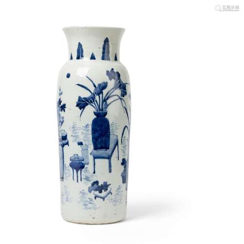 BLUE AND WHITE 'ANTIQUITIES' VASE QING DYNASTY, 19TH CENTURY