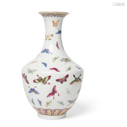 FAMILLE ROSE 'BUTTERFLIES' VASE QING DYNASTY, GUANGXU MARK A...