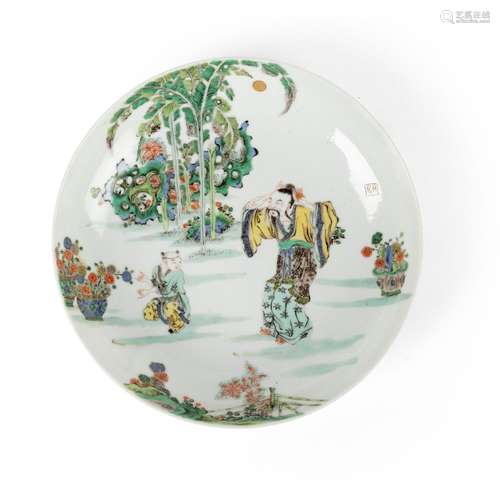 FAMILLE VERTE DISH QING DYNASTY, 19TH CENTURY