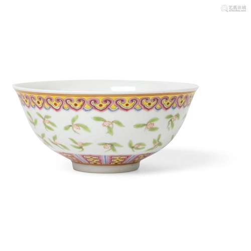 FAMILLE ROSE 'FLORAL' BOWL QING DYNASTY, GUANGXU MARK AND OF...