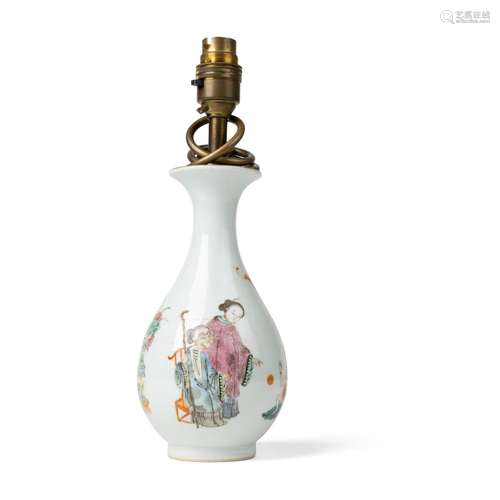 FAMILLE ROSE 'LADIES AND BABY' VASE QING DYNASTY, DAOGUANG M...