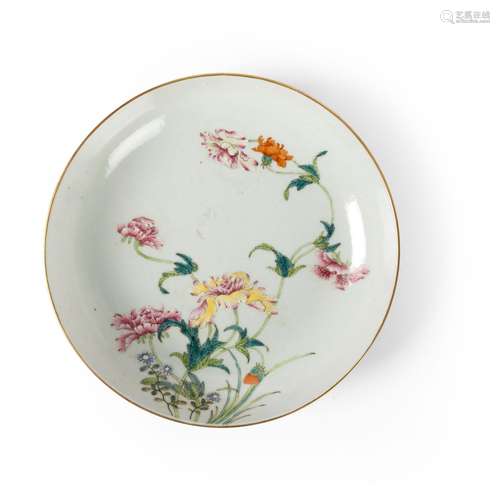 FAMILLE ROSE 'POPPY' PLATE QING DYNASTY, 18TH-19TH CENTURY