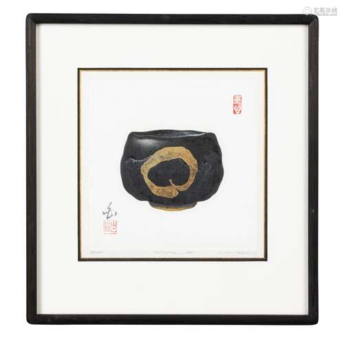 GROUP OF NINE CONTEMPORARY JAPANESE WOODBLOCK PRINTS 20TH CE...