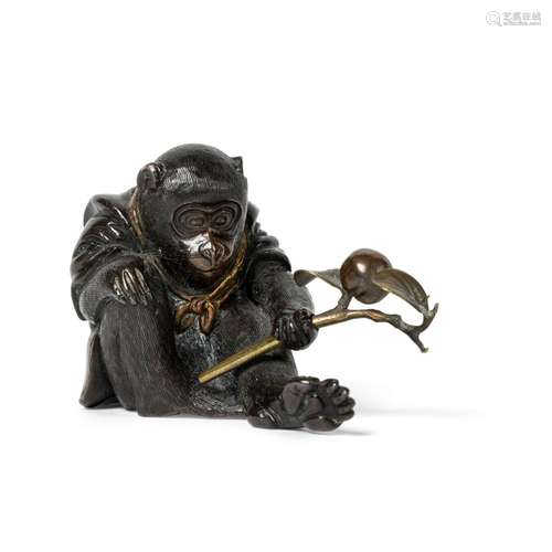 BRONZE OKIMONO OF A MONKEY MEIJI PERIOD