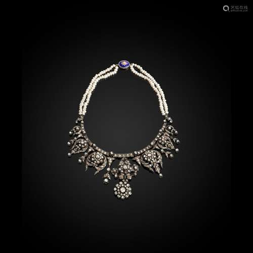 OTTOMAN ROSE-CUT DIAMOND NECKLACE FROM THE REIGN OF SULTAN A...