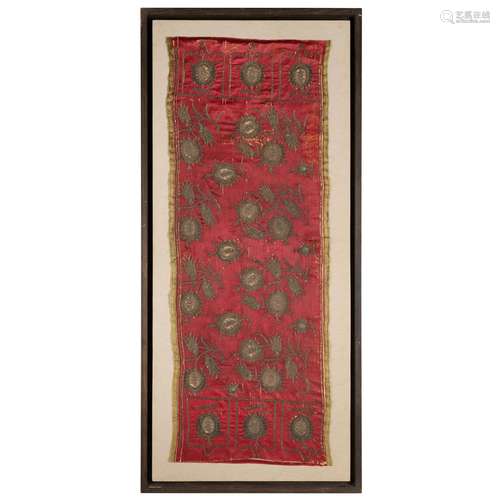 OTTOMAN METAL-THREAD EMBROIDERED SILK PANEL WITH TULIPS AND ...