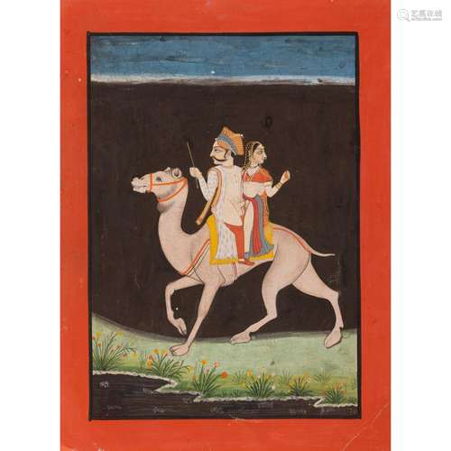 TWO EROTIC MINIATURES: COUPLE RIDING A CAMEL AND COUPLE ON A...