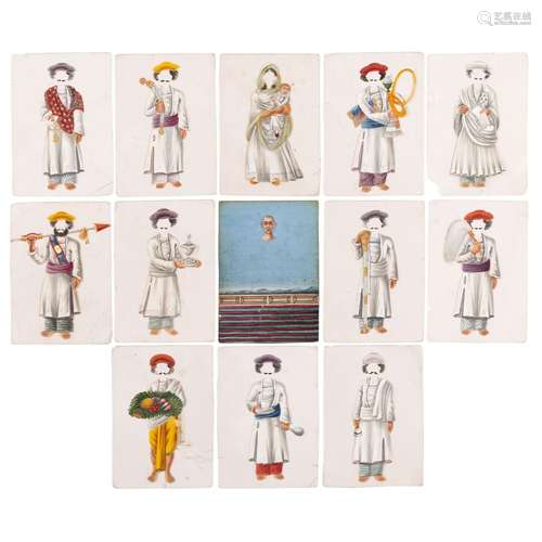 RARE COLLECTION OF CHANGEABLE MICA PAINTINGS DEPICTING HOUSE...