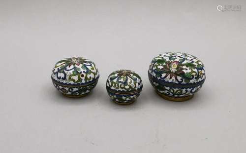 3 CLOISONNÉ LID BOXES