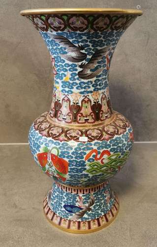 LARGE CLOISONNÉ VASE