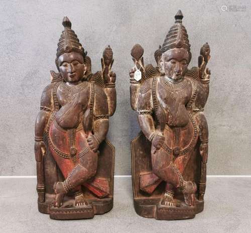 PAIR OF VISHNU SCULPTURES