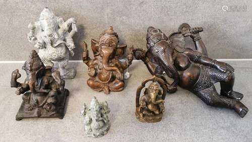 6 GANESHA SCULPTURES