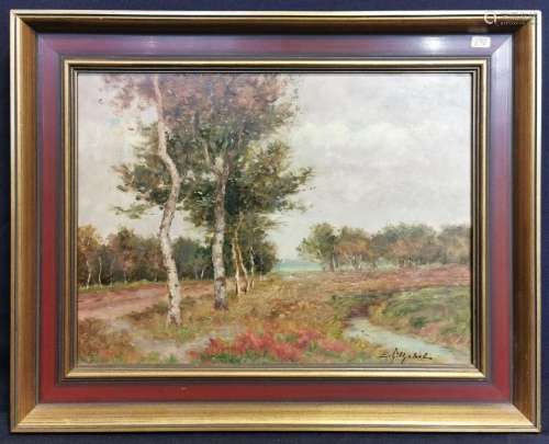 PAINTING: "LANDSCAPE WITH BROOK AND FIELD PATH"