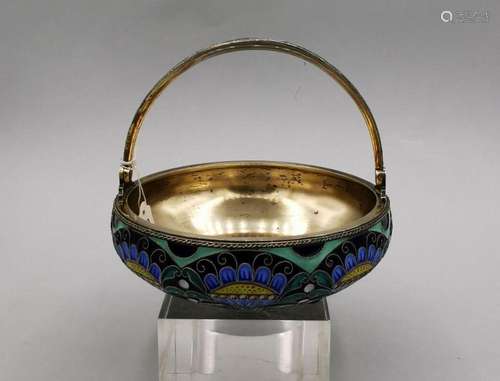 CLOISONNE HANDLE BOWL