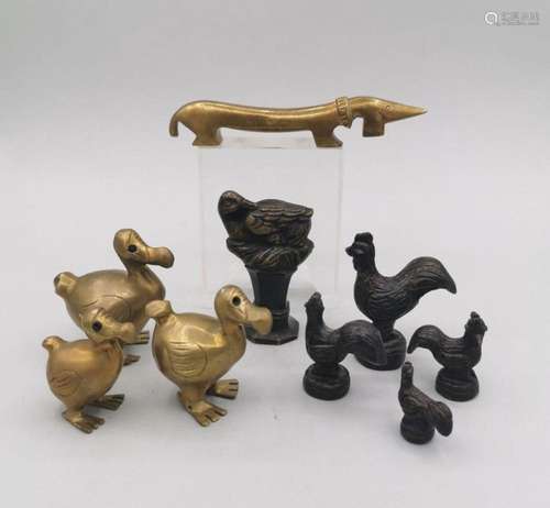 CONVOLUT MINIATURE ANIMAL SCULPTURES - 9 PIECES