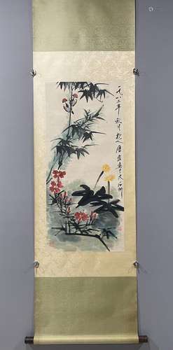 A Tang yun's flowers and birds painting