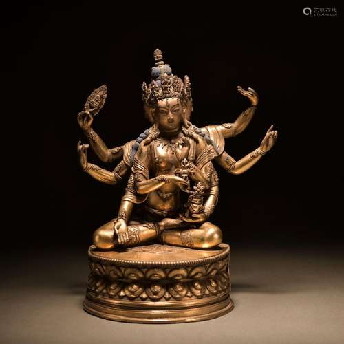 A gilt-bronze statue of Namgyalma