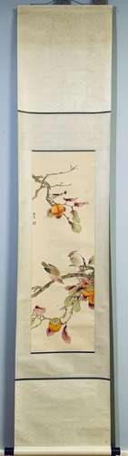 A Tian shiguang's persimmon painting