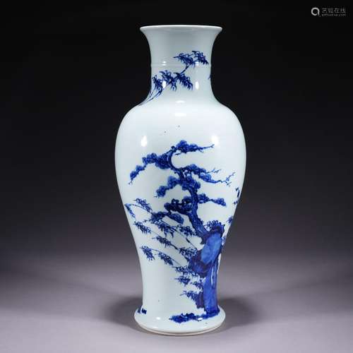 A blue and white vase