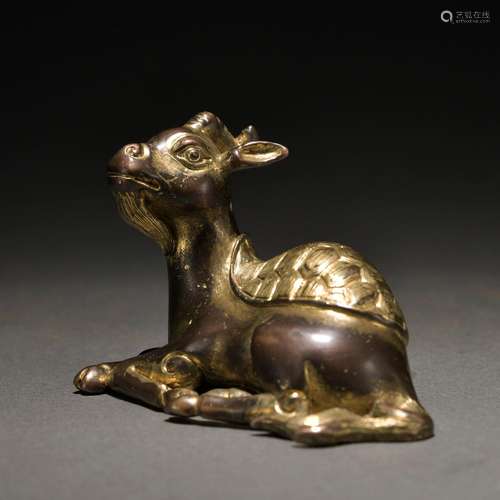 A gilt-bronze beast