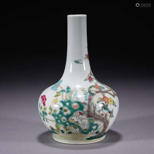 A famille-rose 'floral and birds' vase